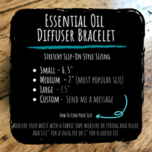 Load image into Gallery viewer, Diffuser Bracelet | Set of 3 stacking bracelets with 100% Black Lava Stone, Phosphosiderite, & Tourmaline| Handmade 7" Slip-on