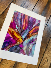 Load image into Gallery viewer, Original Alcohol Ink Abstract Painting | 8" x 10" (matted to 11" x 14")