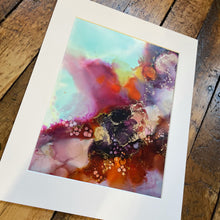 Load image into Gallery viewer, Original Alcohol Ink Abstract Painting | 8" x 10" (matted to 11" x 14")