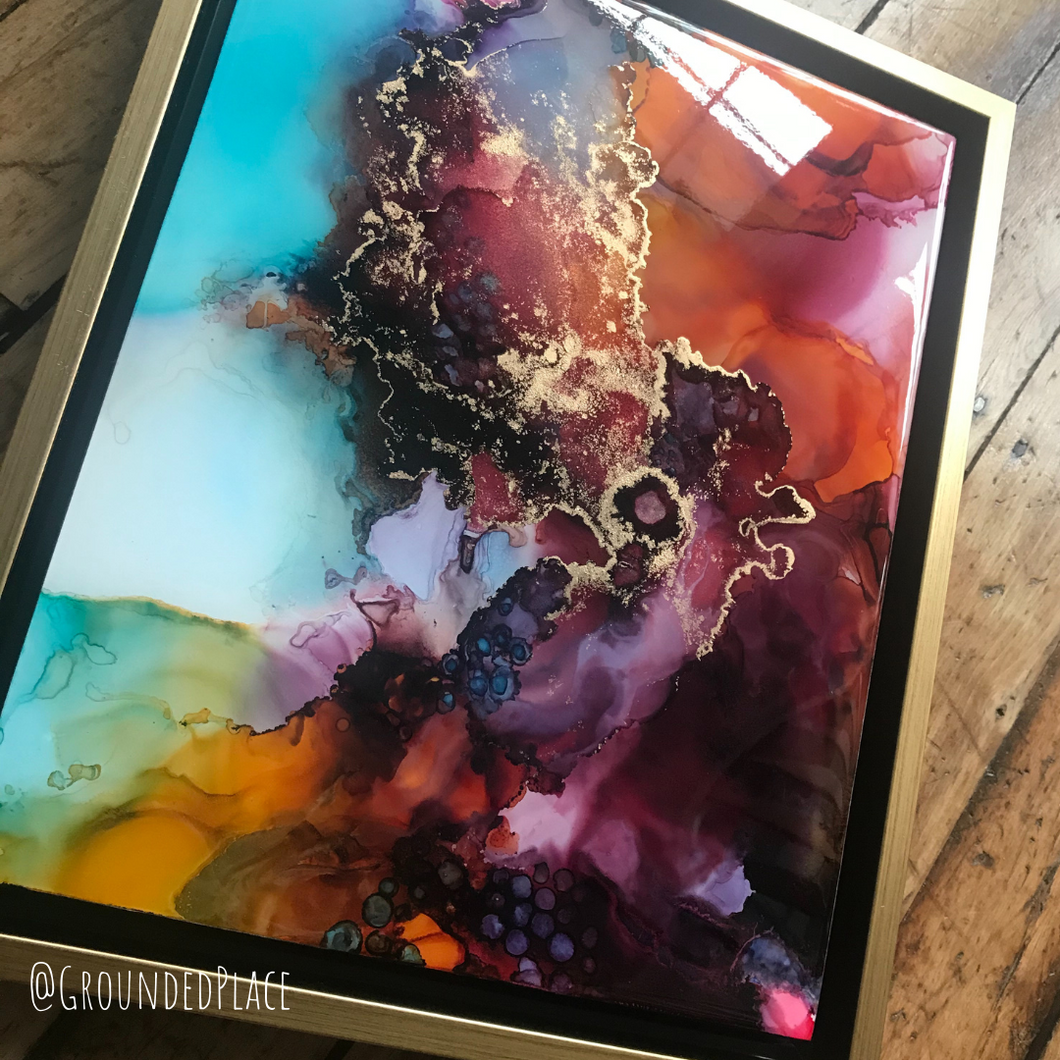 'Eye of the Storm' | Original Alcohol Ink Abstract Painting | 11
