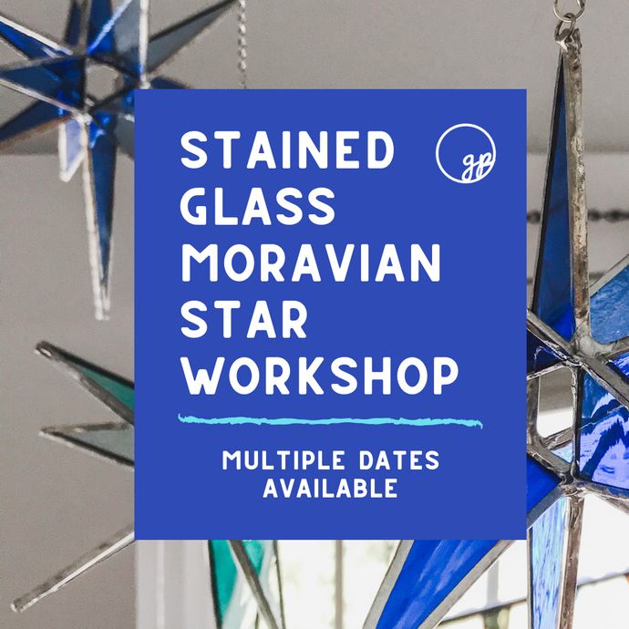 stained glass workshop holliston massachusetts art class suncatcher maker experience creative class adult art education moravian star