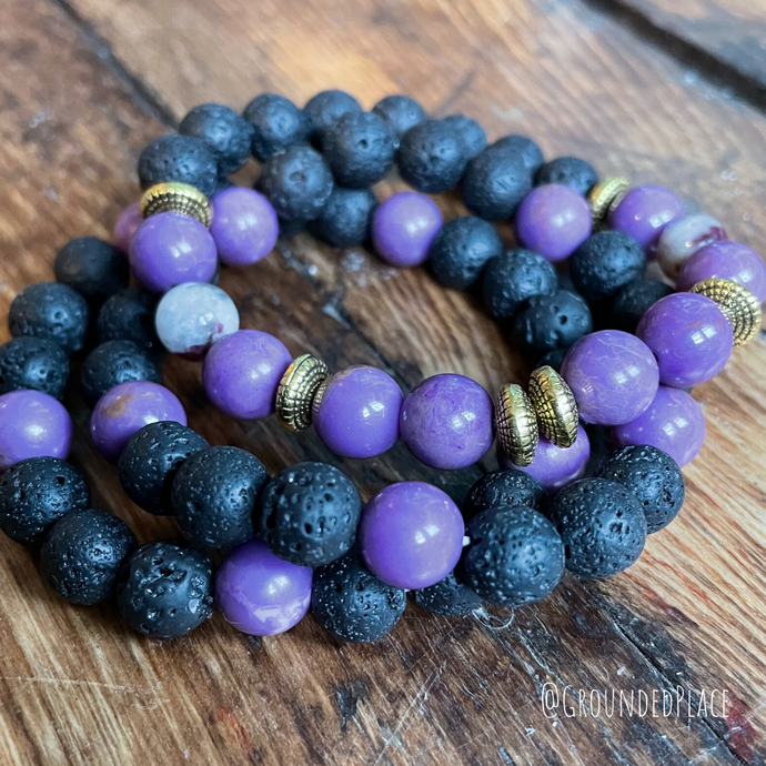 Grounding Lava Kids Essential Oil Bracelet — bird's tail designs